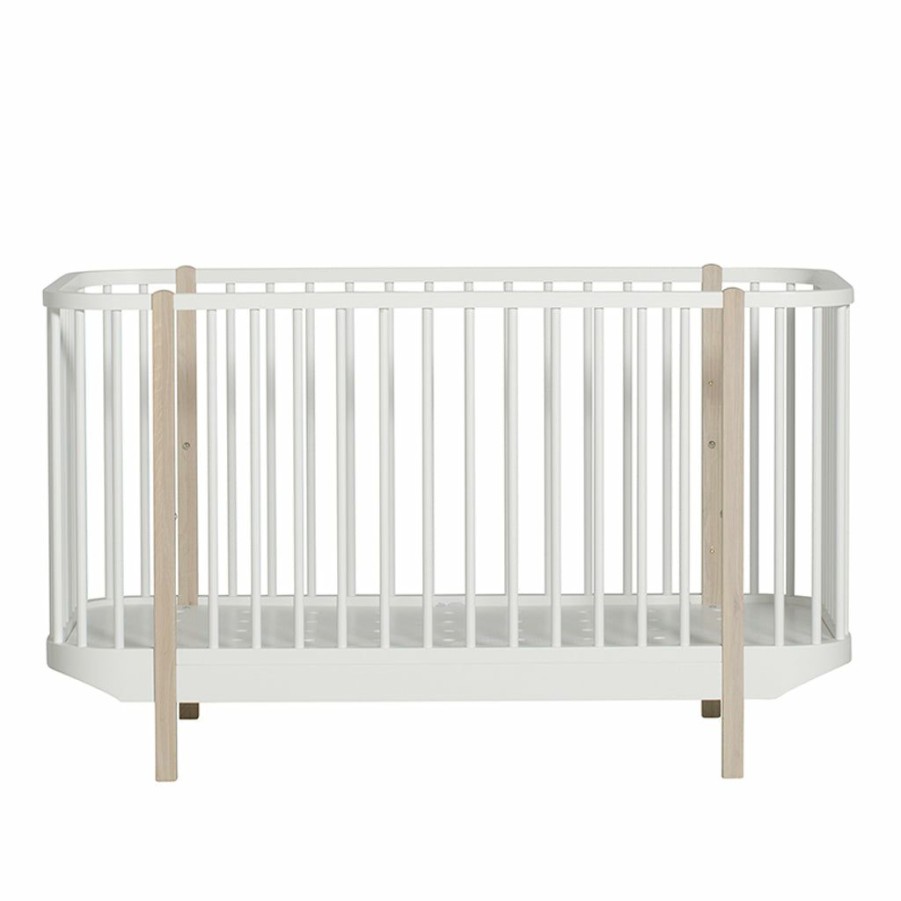 Kids Furniture * | Oliver Furniture Wood Cot White/Oak Cots & Cribs