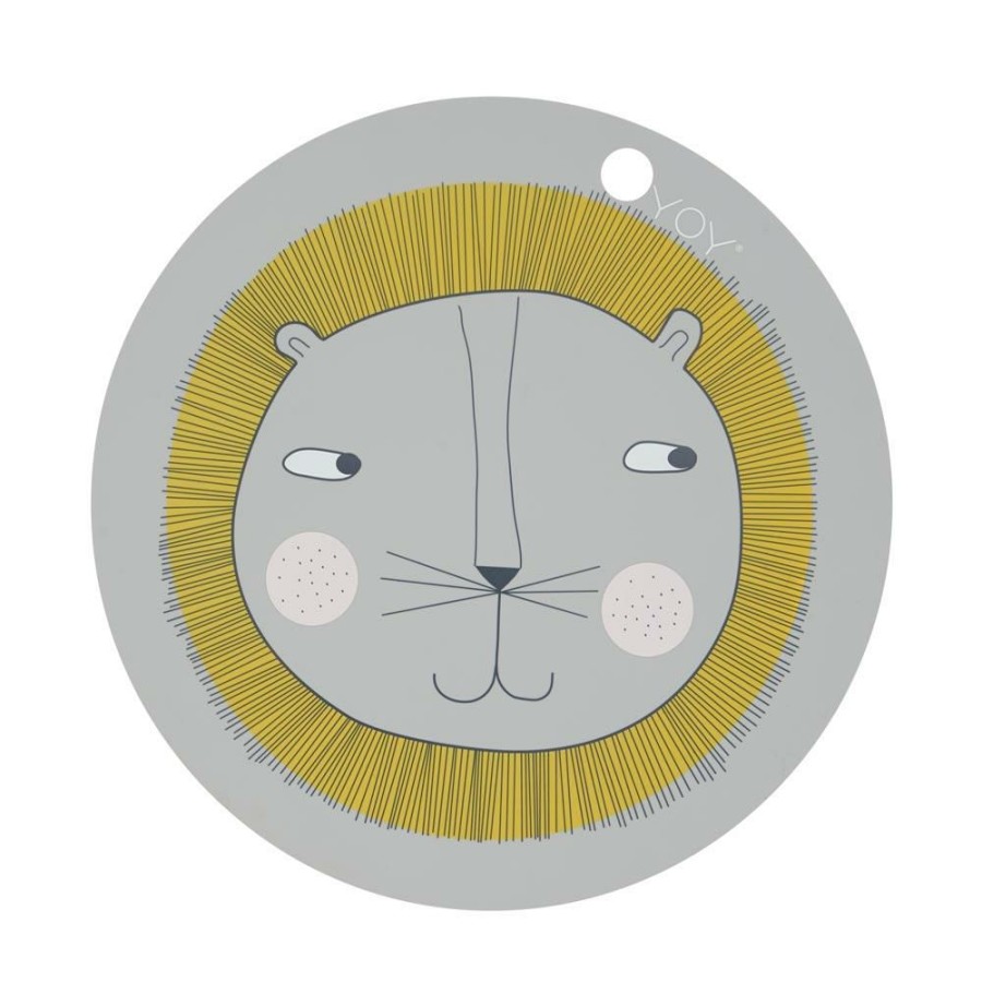 Kids Interiors & Decor * | Oyoy Placemat Lion Light Grey