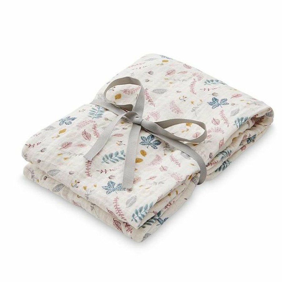 Kids Interiors & Decor * | Swaddles Cam Cam Copenhagen Organic Swaddle Light Pressed Leaves Rose