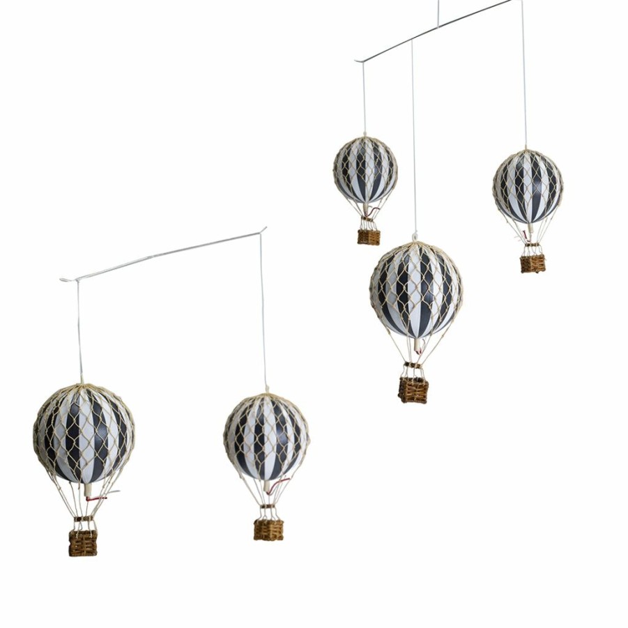 Kids Interiors & Decor * | Authentic Models Ceiling Mobile Hot Air Balloons (Black & White) Mobiles