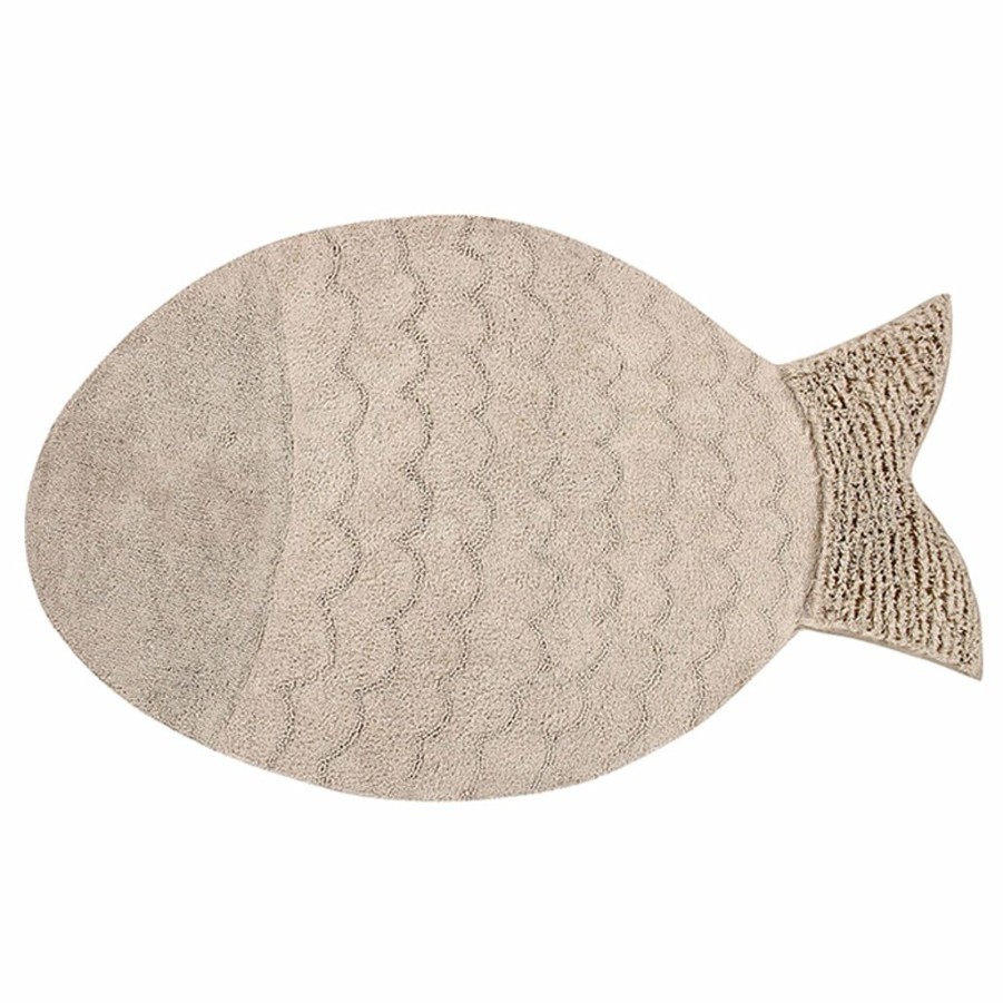 Kids Interiors & Decor * | Lorena Canals Machine Washable Rug Big Fish Beige