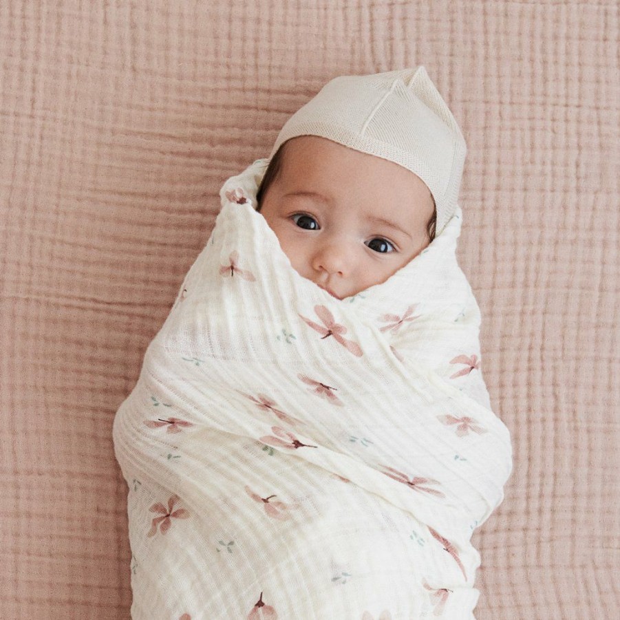 Kids Interiors & Decor * | Swaddles Cam Cam Copenhagen Organic Swaddle Light Wildflower