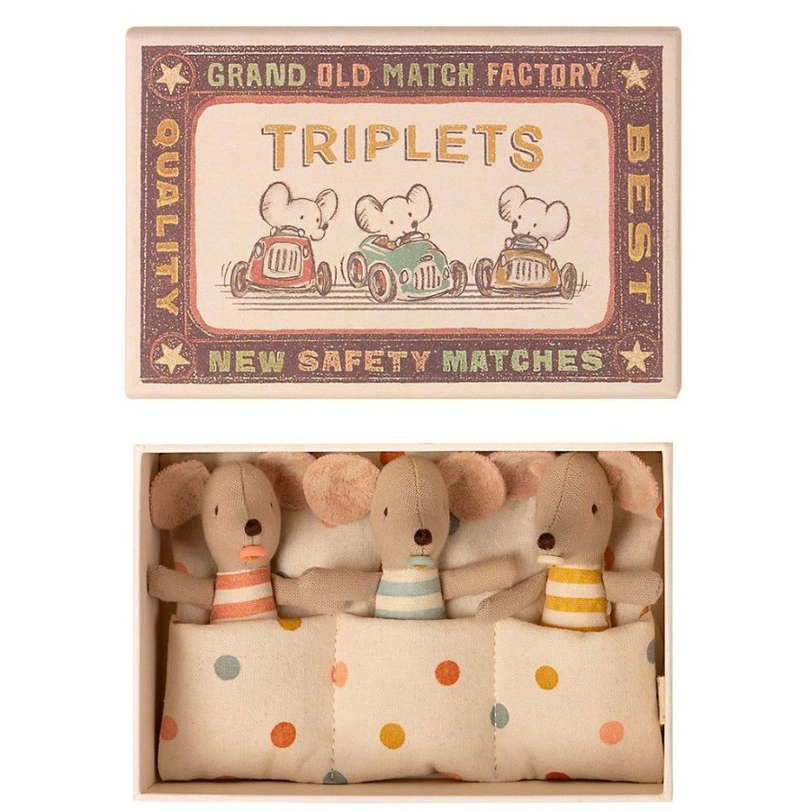 Gifts * | Maileg Baby Mice Triplet In A Box Maileg Mice & Bunnies