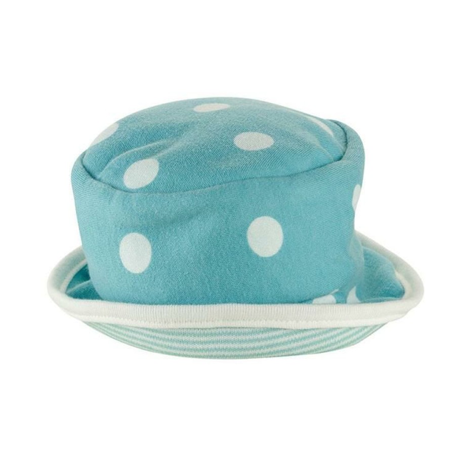 For Baby * | Pigeon Organics Organic Rompers & Hats Pigeon Organic Sun Hat Blue Dot