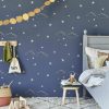 Kids Interiors & Decor * | Hibou Home Starry Sky Indigo & Gold Wallpaper New Arrivals