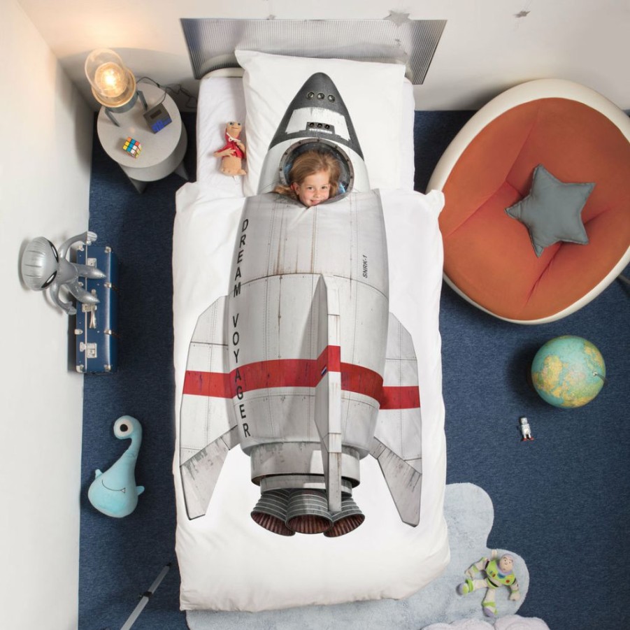 Kids Interiors & Decor * | Snurk Rocket Organic Bedding Set