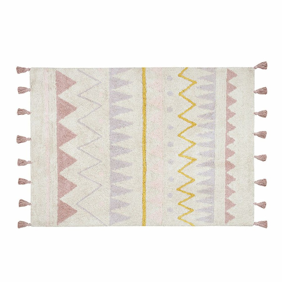 Kids Interiors & Decor * | Lorena Canals Machine Washable Rug Azteca Natural/Pink Rugs