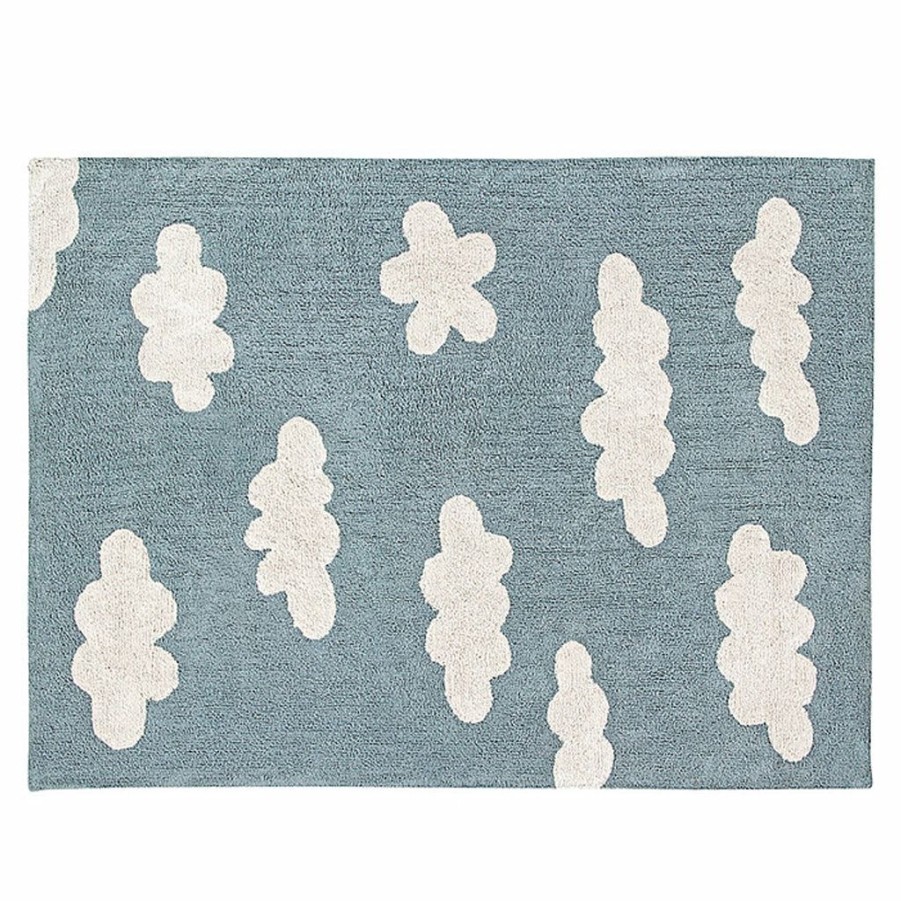 Kids Interiors & Decor * | Lorena Canals Machine Washable Rug Clouds Vintage Blue Rugs