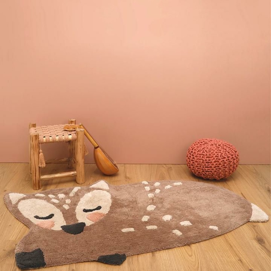 Kids Interiors & Decor * | Nattiot Cotton Rug Little Deer