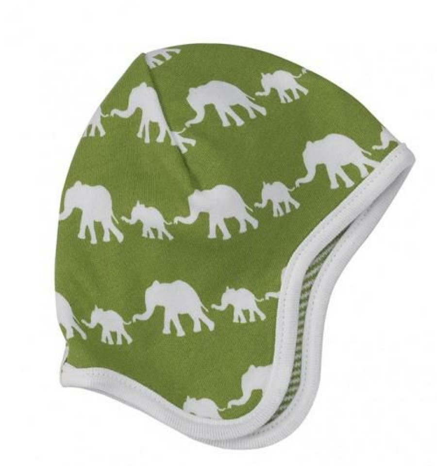 For Baby * | Pigeon Organics Bonnet Green Elephant