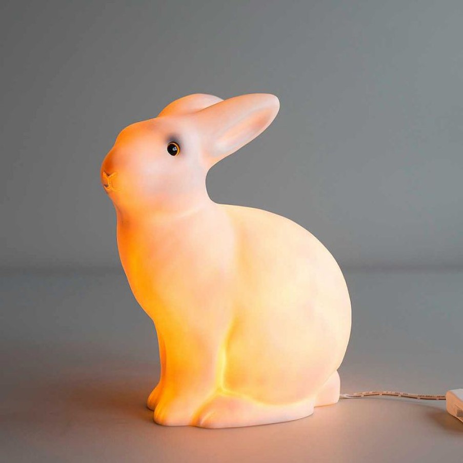 Kids Interiors & Decor * | Heico White Rabbit Lamp