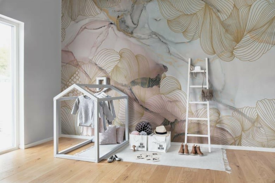 Kids Interiors & Decor * | Rebel Walls Kids Wallpaper Kids Custom Wall Mural Opulence, Pink Marble