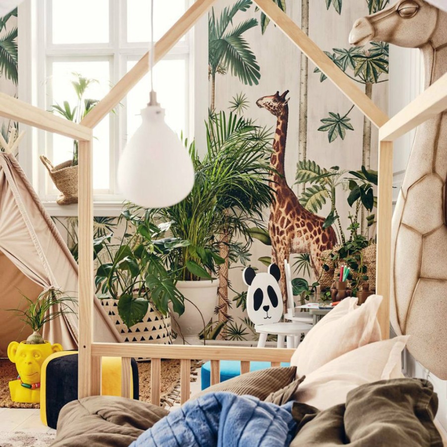 Kids Interiors & Decor * | Rebel Walls Kids Wallpaper Kids Custom Wall Mural Giraffe Stroll