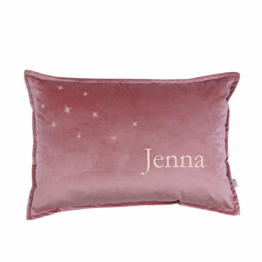 Kids Interiors & Decor * | Malomi Kids New Arrivals Personalised Luxury Velvet Cushion Rose Pink