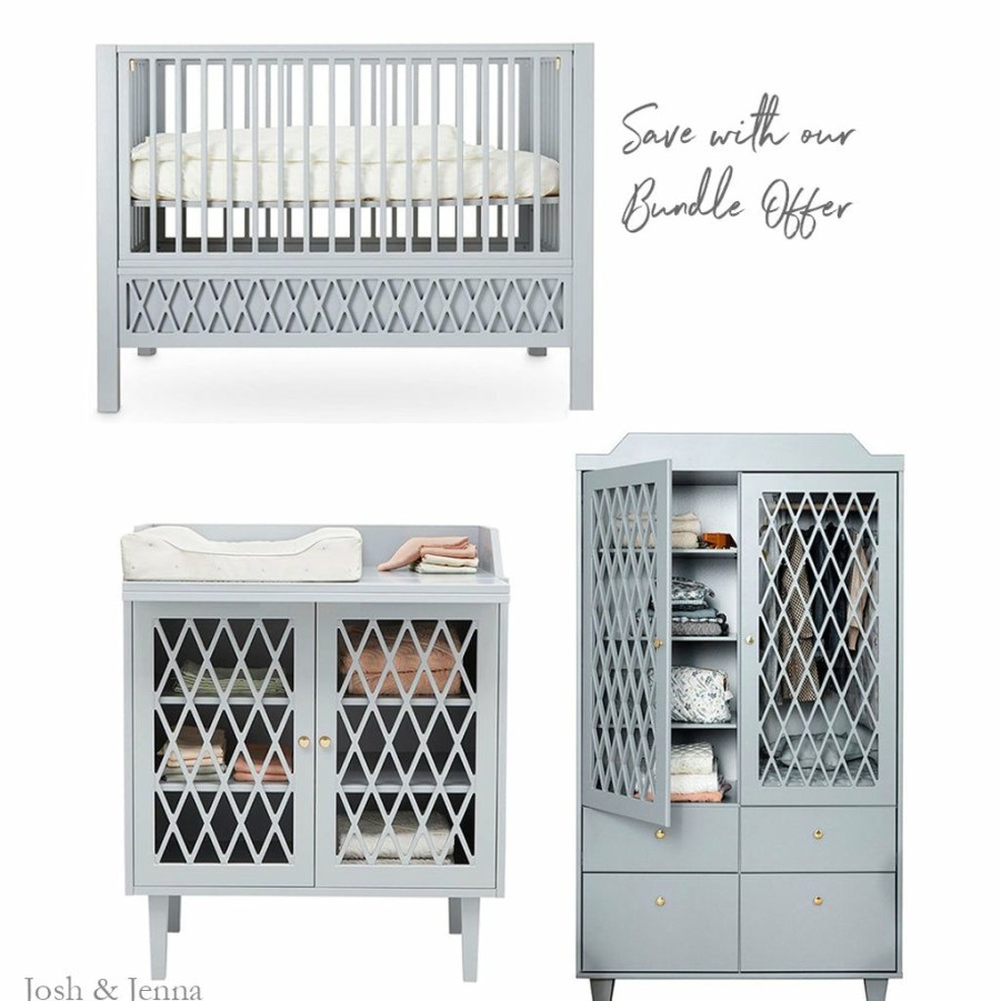 Kids Furniture * | Cots & Cribs Cam Cam Copenhagen Harlequin Set Grey