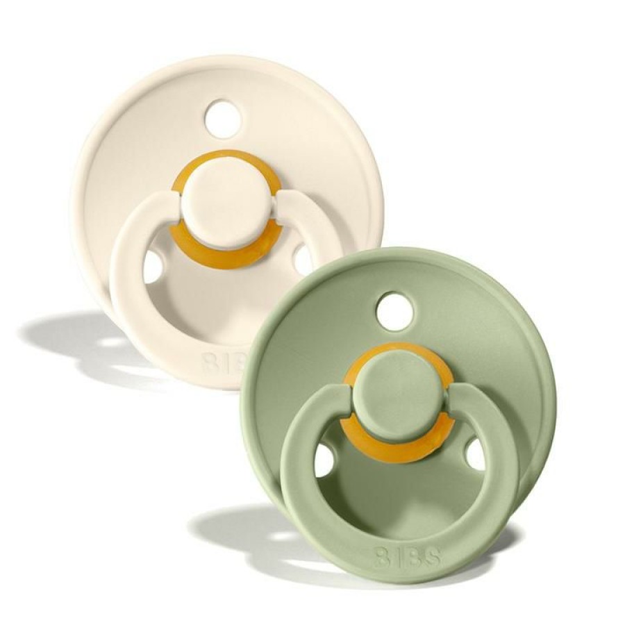 Gifts * | Baby Pacifiers | Soothers Bibs Colour 2 Pack Pacifier Ivory & Sage