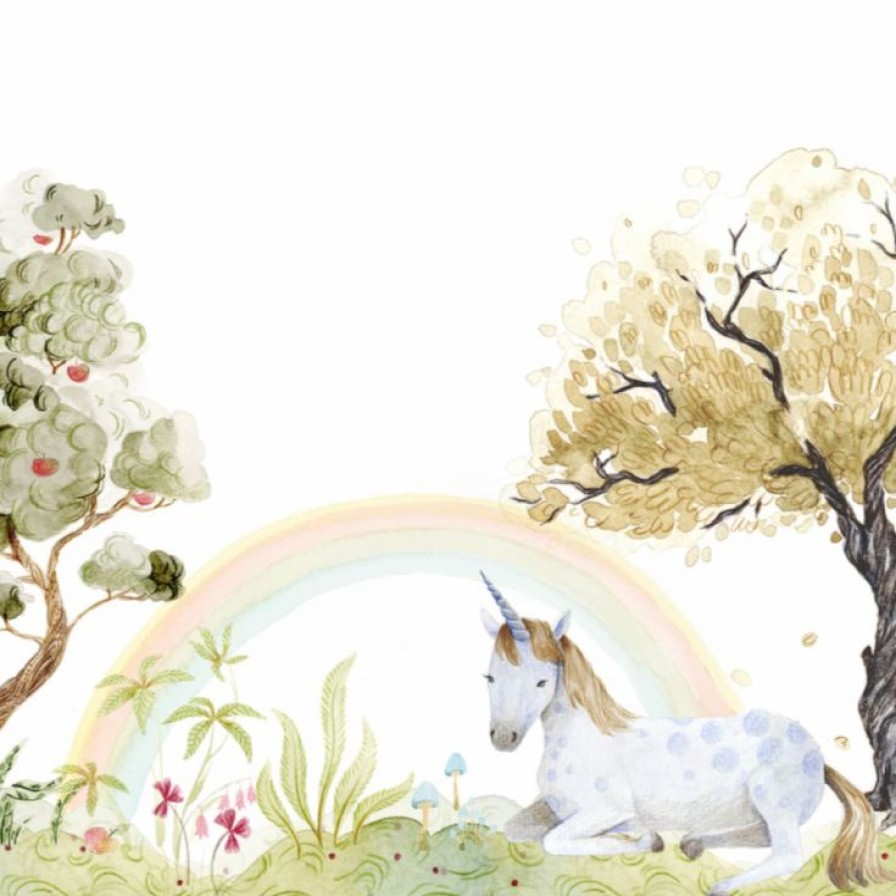 Kids Interiors & Decor * | Rebel Walls Kids Custom Wall Mural Unicorn Dream Rainbow