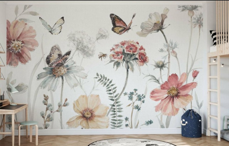 Kids Interiors & Decor * | Photowall Kids Custom Wall Mural Wild Flowers New Arrivals