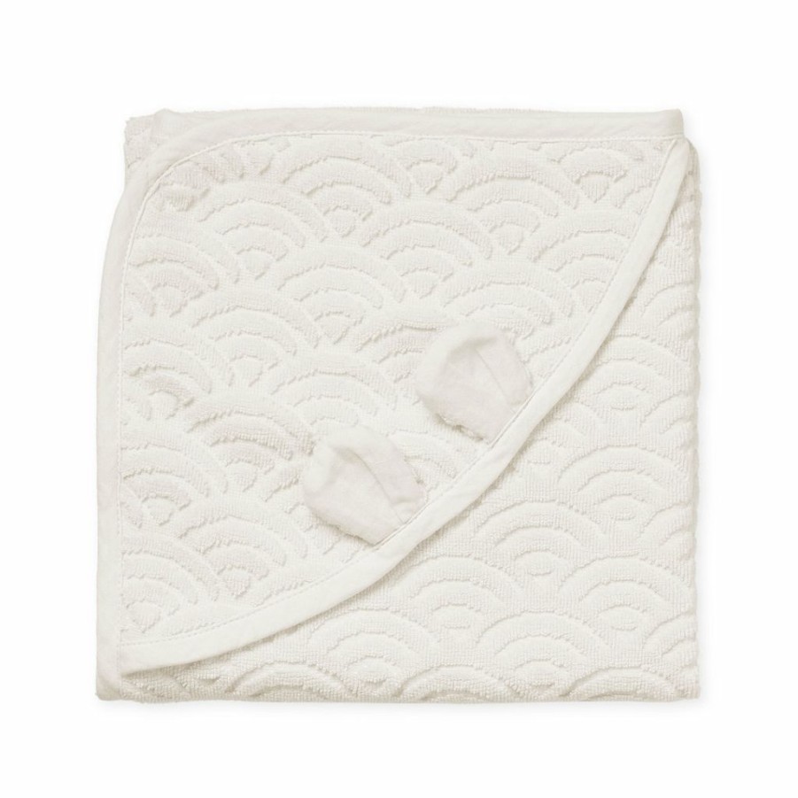 Gifts * | Cam Cam Copenhagen Baby Bathtime Cam Cam Hooded Organic Baby Towel Ivory