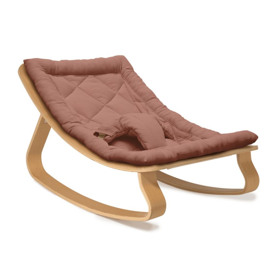 For Baby * | Charlie Crane Levo Baby Rocker Beech + Bois De Rose Cushion