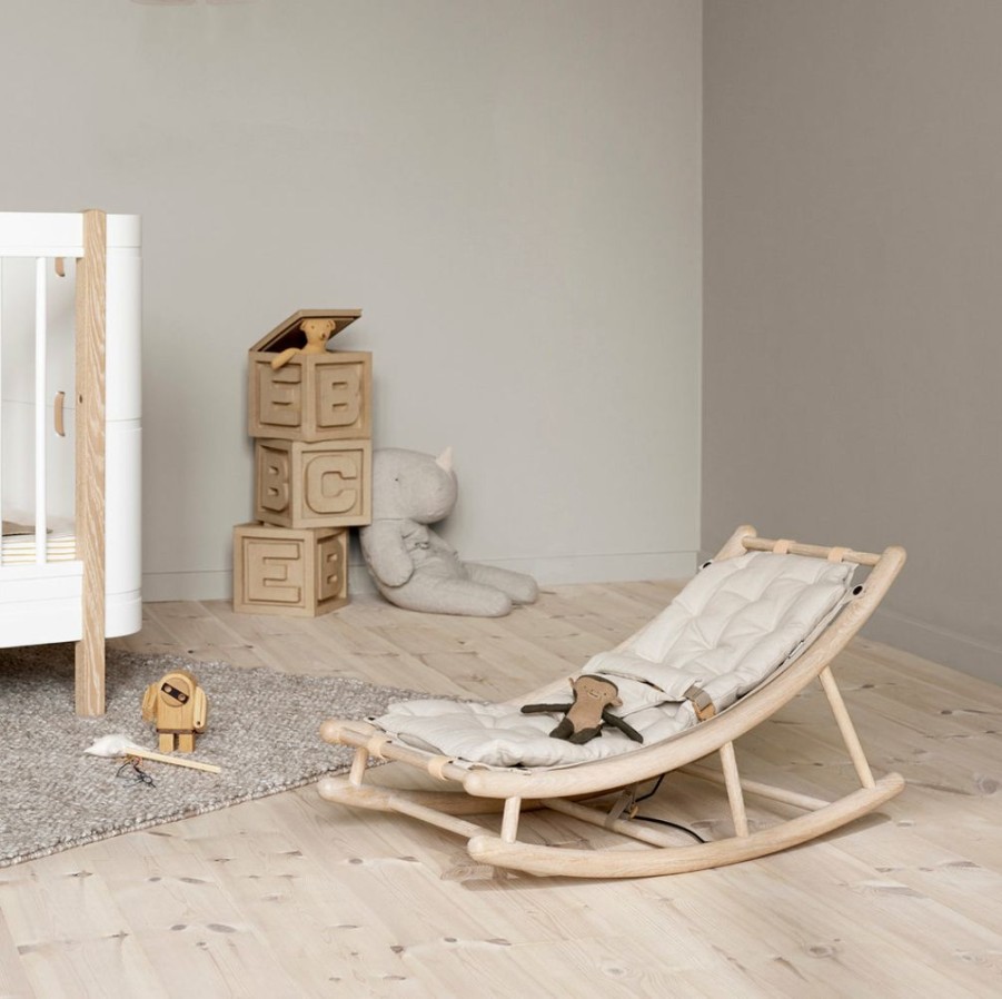 For Baby * | Oliver Furniture Wood Baby & Toddler Rocker Oak | Natural Bouncers & Baby Chairs