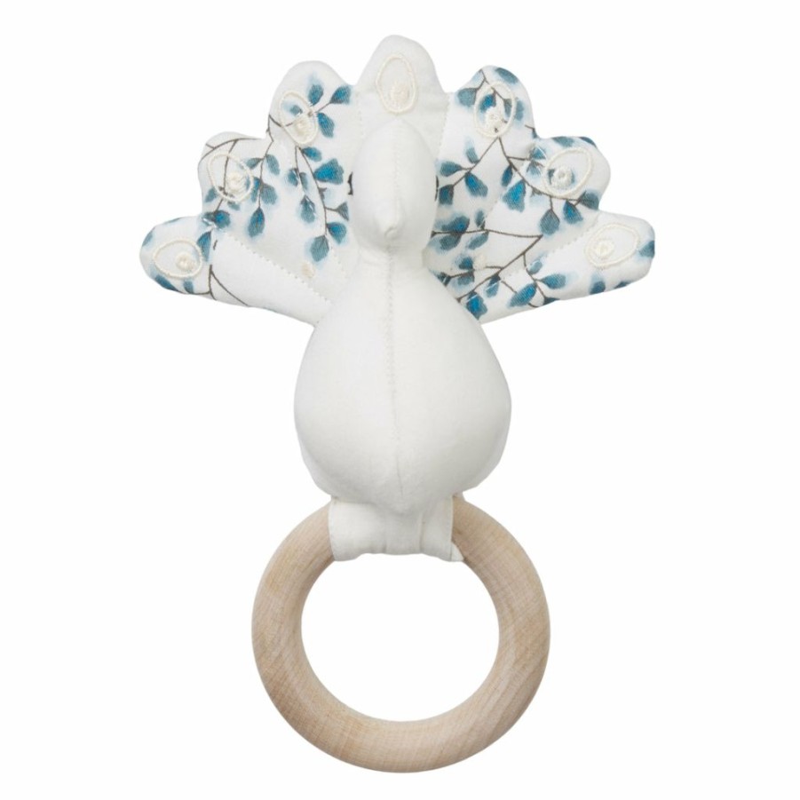 Gifts * | Cam Cam Copenhagen Cam Cam Organic Peacock Rattle Fiori Baby Teething Toys & Comforters