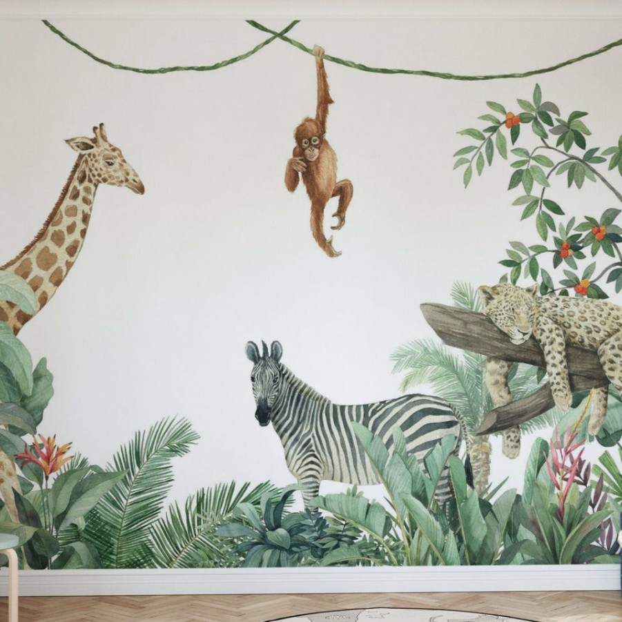 Kids Interiors & Decor * | Photowall Kids Custom Wall Mural Friends Of The Jungle New Arrivals