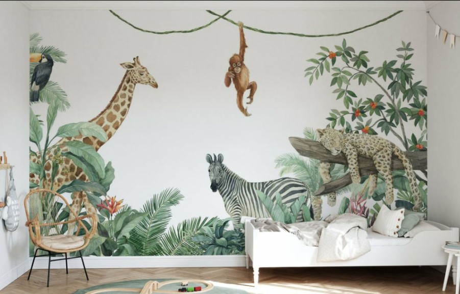 Kids Interiors & Decor * | Photowall Kids Custom Wall Mural Friends Of The Jungle New Arrivals