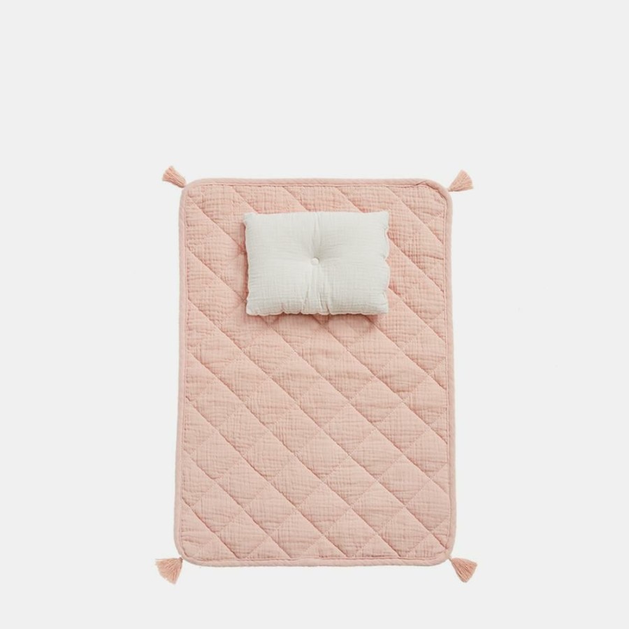 Play * | Olli Ella Organic Cotton Strolley Bedding Rose