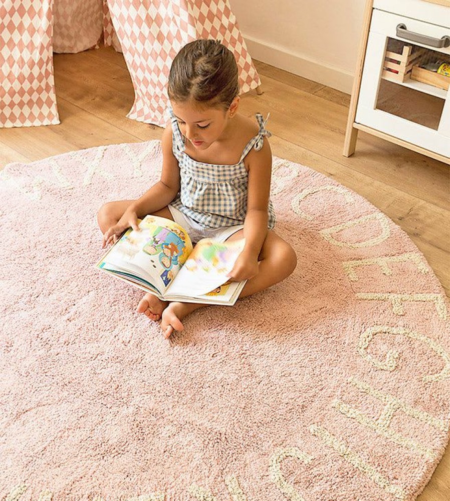 Kids Interiors & Decor * | Lorena Canals Machine Washable Rug Abc Pink/Natural Rugs