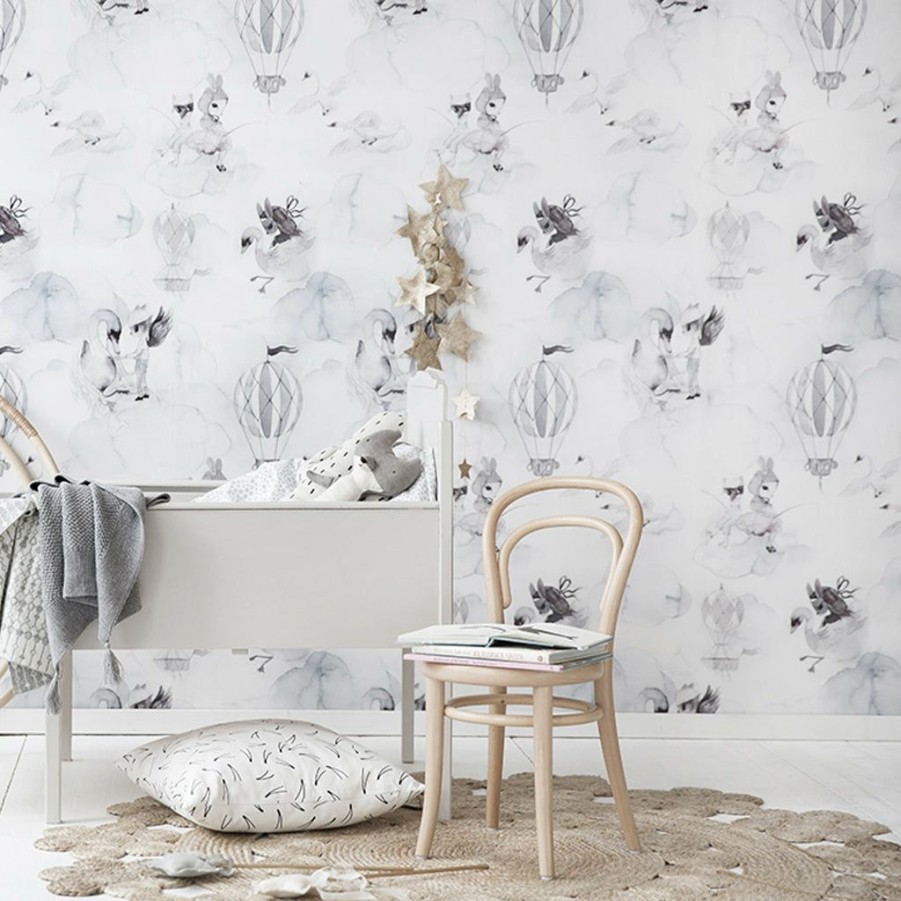 Kids Interiors & Decor * | Kids Wallpaper Jimmy Cricket Wallpaper Oh Cloud, Light Grey