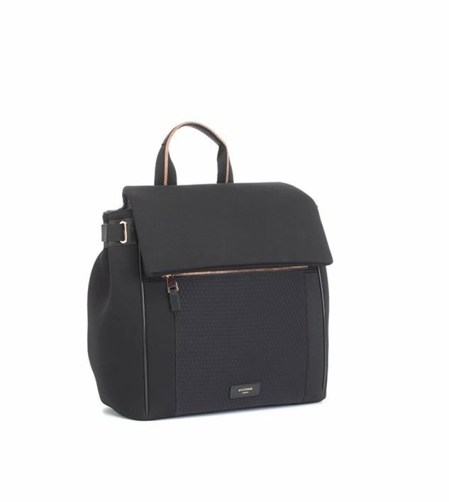 For Baby * | Storksak St James Scuba Baby Changing Bag Black