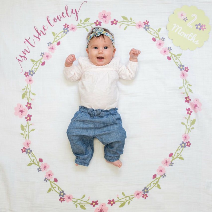 Kids Interiors & Decor * | Lulujo Baby'S First Year Swaddle & Milestone Cards Isn'T She Lovely