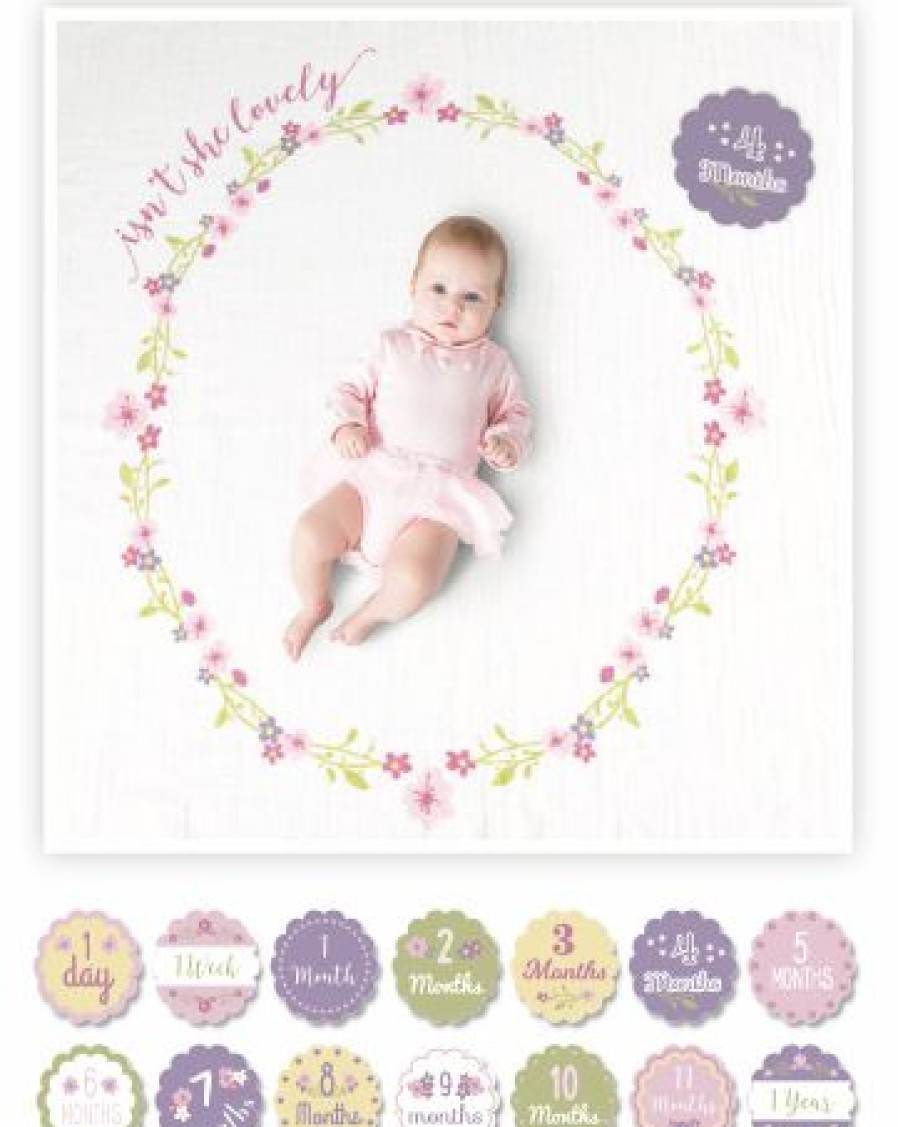 Kids Interiors & Decor * | Lulujo Baby'S First Year Swaddle & Milestone Cards Isn'T She Lovely