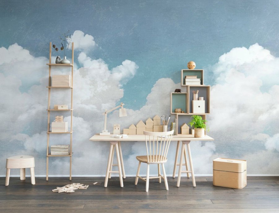 Kids Interiors & Decor * | Rebel Walls Kids Custom Wall Mural Cuddle Clouds Kids Wallpaper