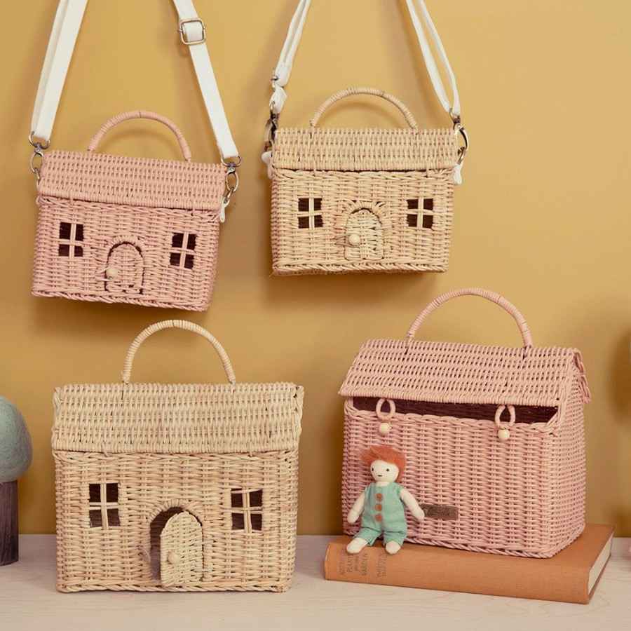 Kids Interiors & Decor * | Olli Ella Casa Bag Straw Toy Storage Baskets