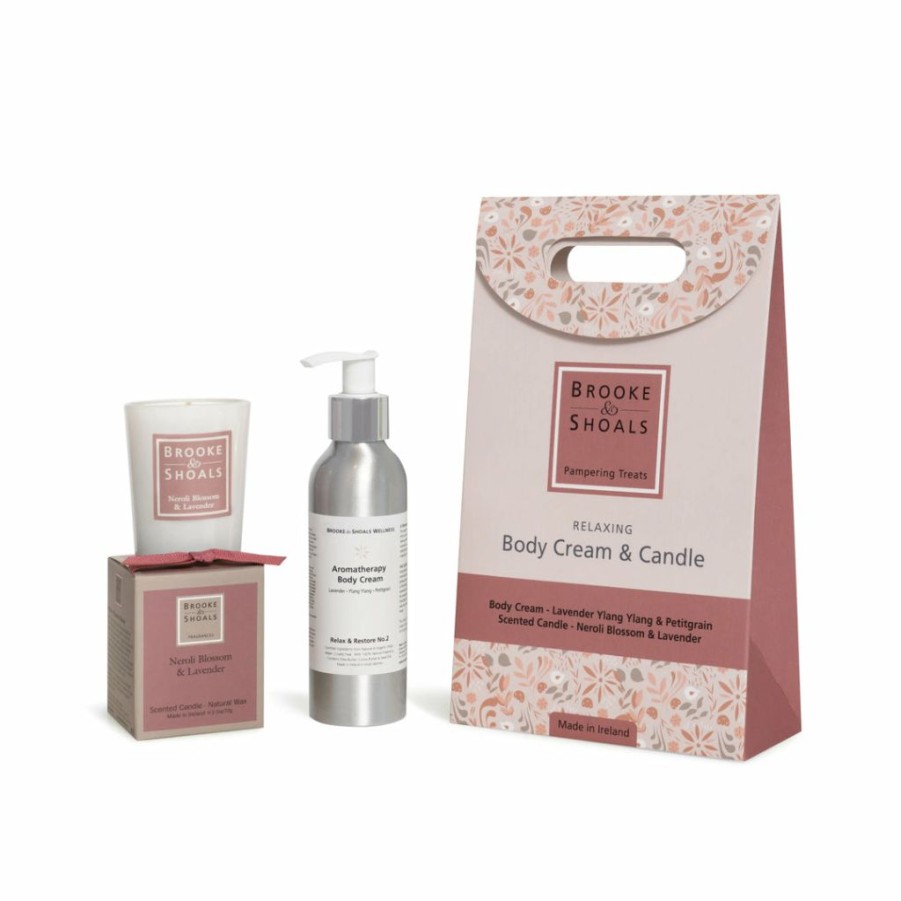 Gifts * | New Arrivals Brooke & Shoals Wellness Pampering Set Body Cream & Candle