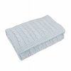 Kids Interiors & Decor * | Toffee Moon Bedding Cable Knit Cotton Baby Blanket Baby Blue