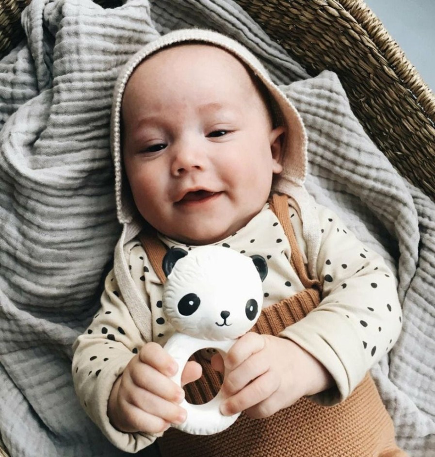 Gifts * | A Little Lovely Company Panda Teething Ring