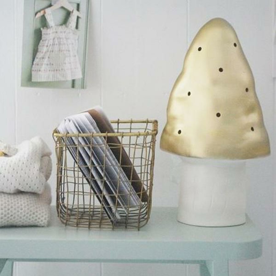 Kids Interiors & Decor * | Lighting Heico Mushroom Lamp Gold