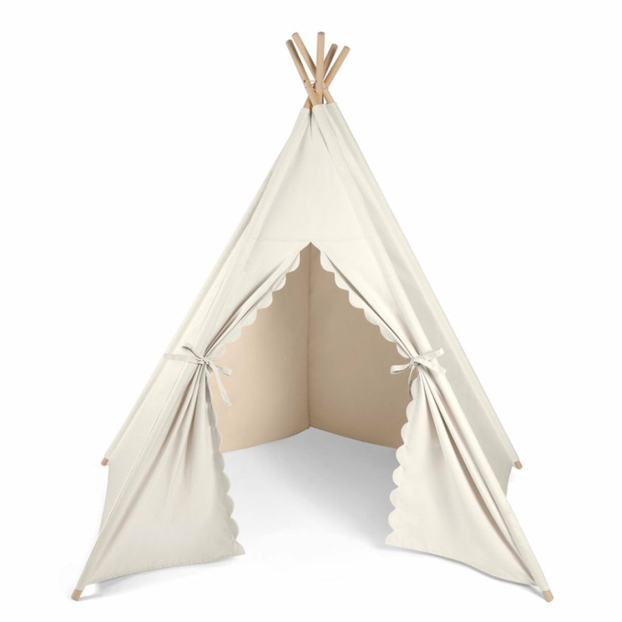 Kids Interiors & Decor * | Little Green Sheep Teepee Play Tent Linen Canopies & Teepees