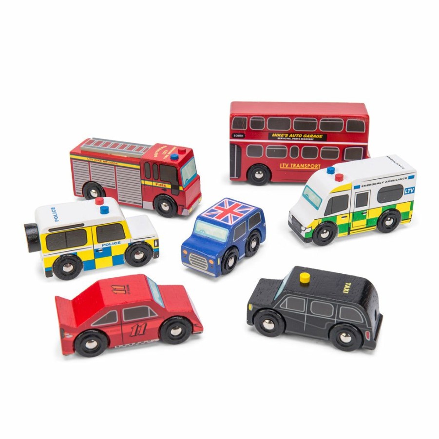 Gifts * | Wooden Toys Le Toy Van Wooden Toy Car Set London Vehicles