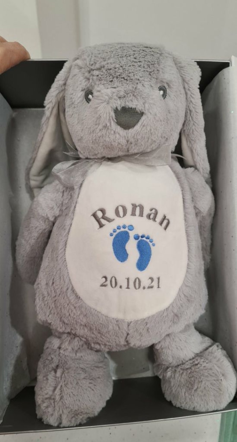 Kids Interiors & Decor * | Cherish Me Personalised Bunny Name & Date Of Birth Decorative Items