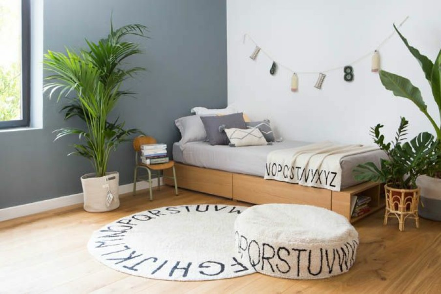 Kids Interiors & Decor * | Lorena Canals Pouffe Abc Natural Pouffe & Beanbags