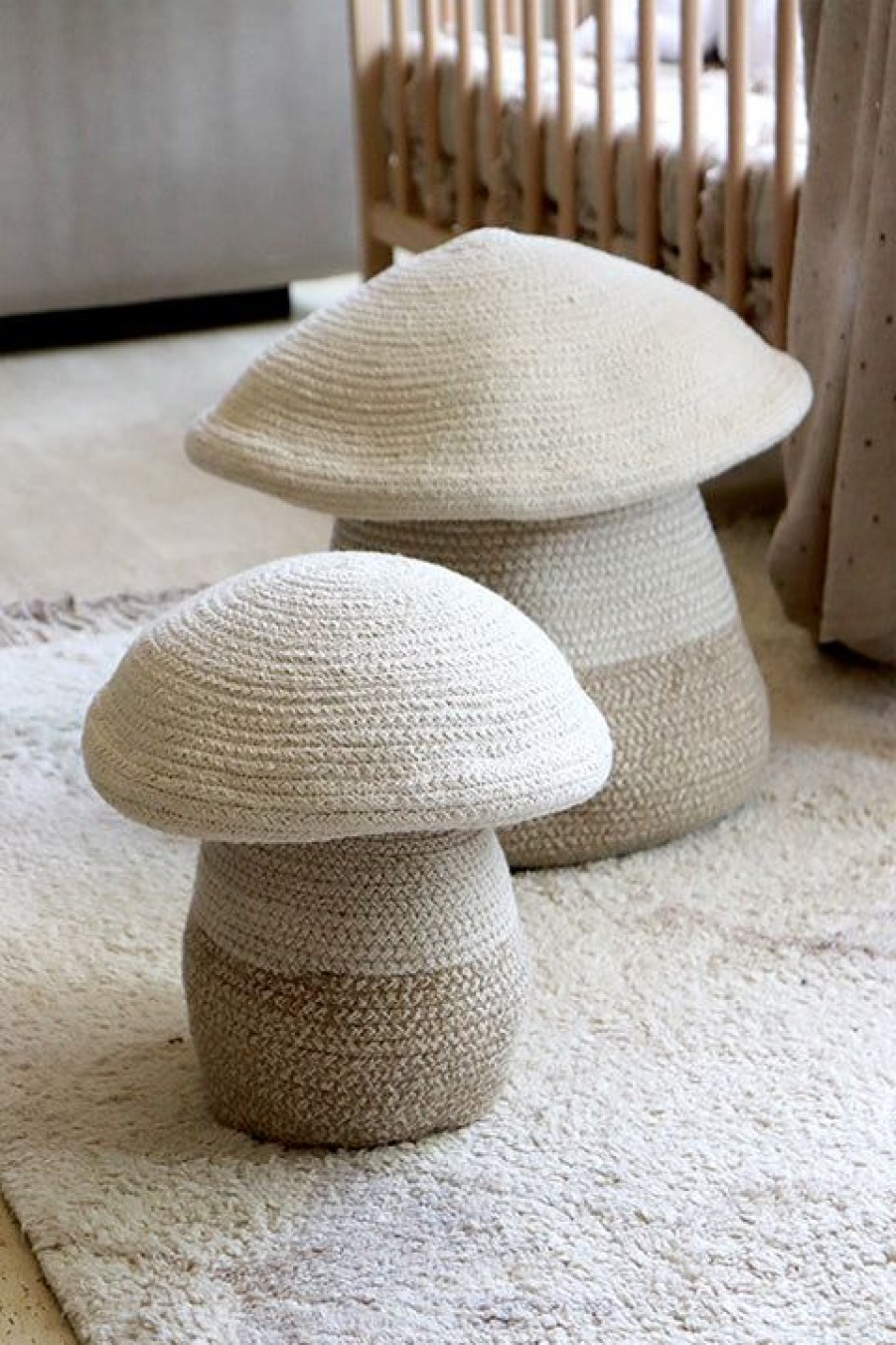 Kids Interiors & Decor * | Lorena Canals Basket Baby Mushroom Natural Toy Storage Baskets