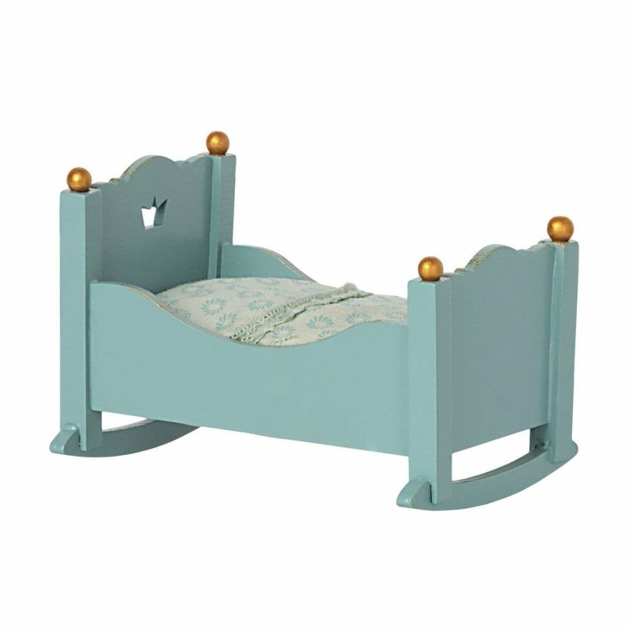 Play * | Maileg Baby Mouse Cradle Blue