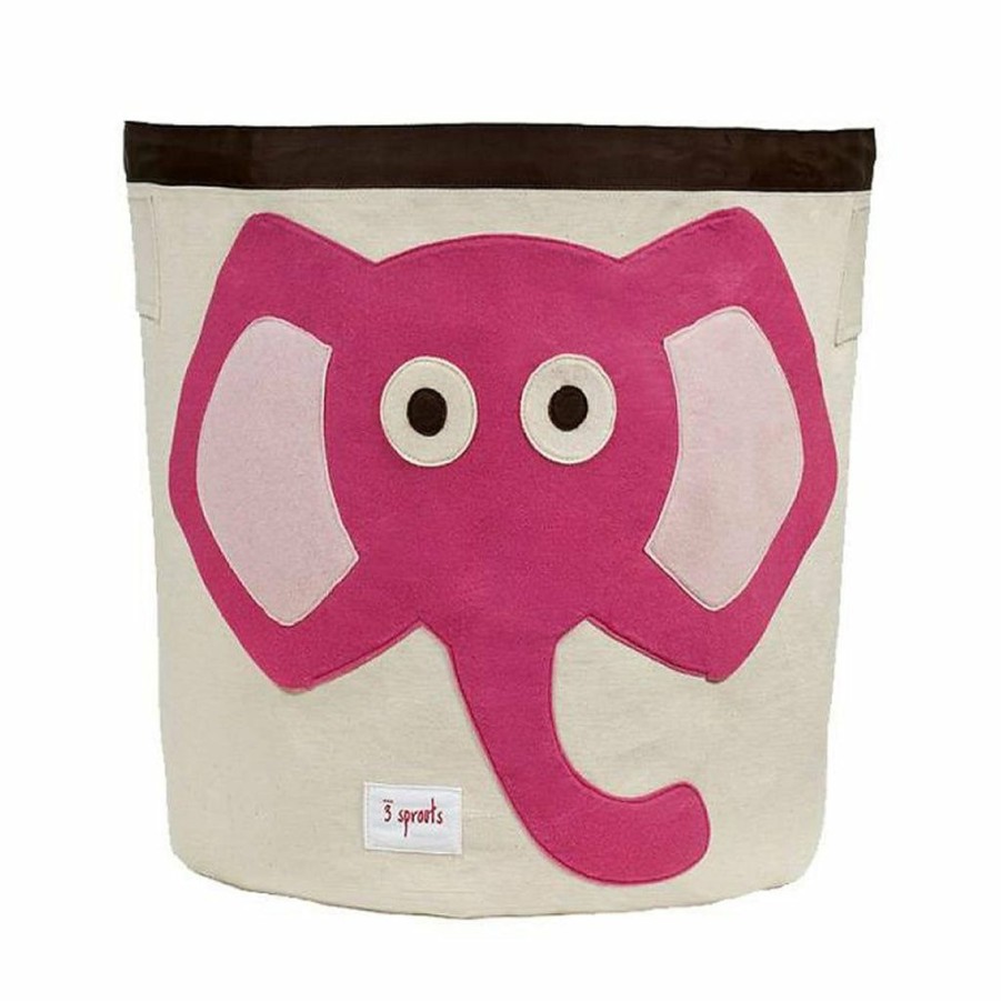 Kids Interiors & Decor * | 3 Sprouts Toy Storage Bin Pink Elephant