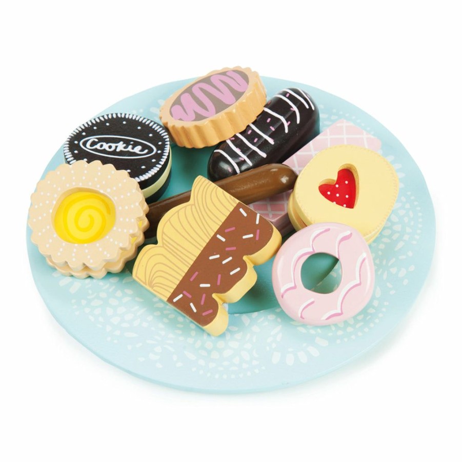 Gifts * | Le Toy Van Honeybake Wooden Toys Biscuits & Plate