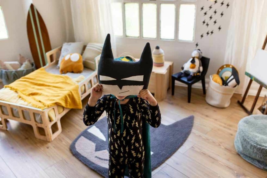 Kids Interiors & Decor * | Lorena Canals Knitted Batboy Cushion Cushions