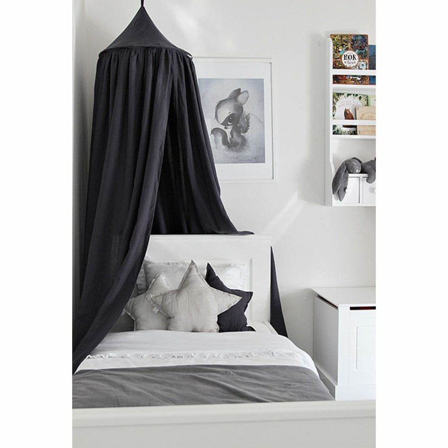 Kids Interiors & Decor * | Cotton & Sweets Linen Canopy Graphite